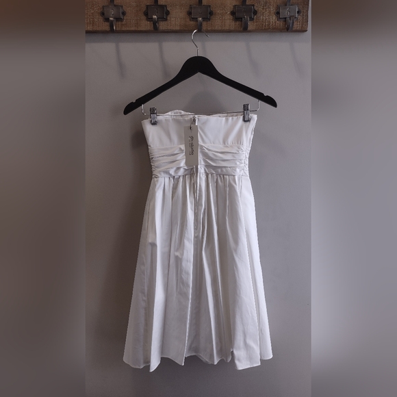 (New) David's Bridal DB Studio Cotton Strapless Dress In White Size 0/XS - Picture 3 of 9